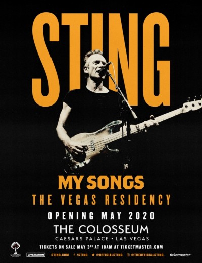 Sting aterriza en el The Colosseum del Caesars Palace